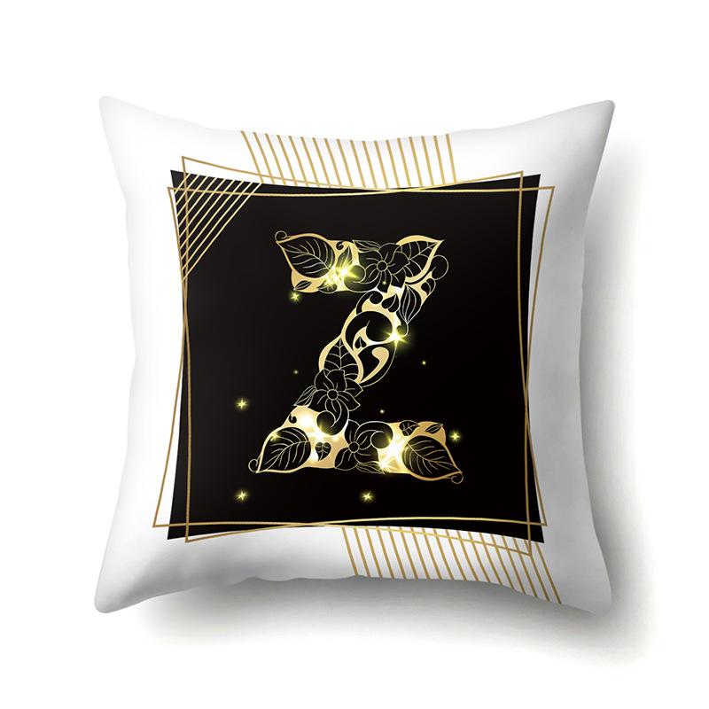 Polyester Pillowcase 26 English Letters Sofa Pillow Bedside Cushion Car Lumbar Cushion Office