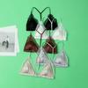 Women's Real Silk Satin Wireless Triangle Bra with Front Buckle and Beautiful Back Design