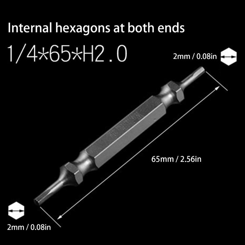 6pcs Double Headed Magnetic Hex Driver Bits Alloy Steel Magnetic Hex Bits For Long Lasting Performances And Efficiency