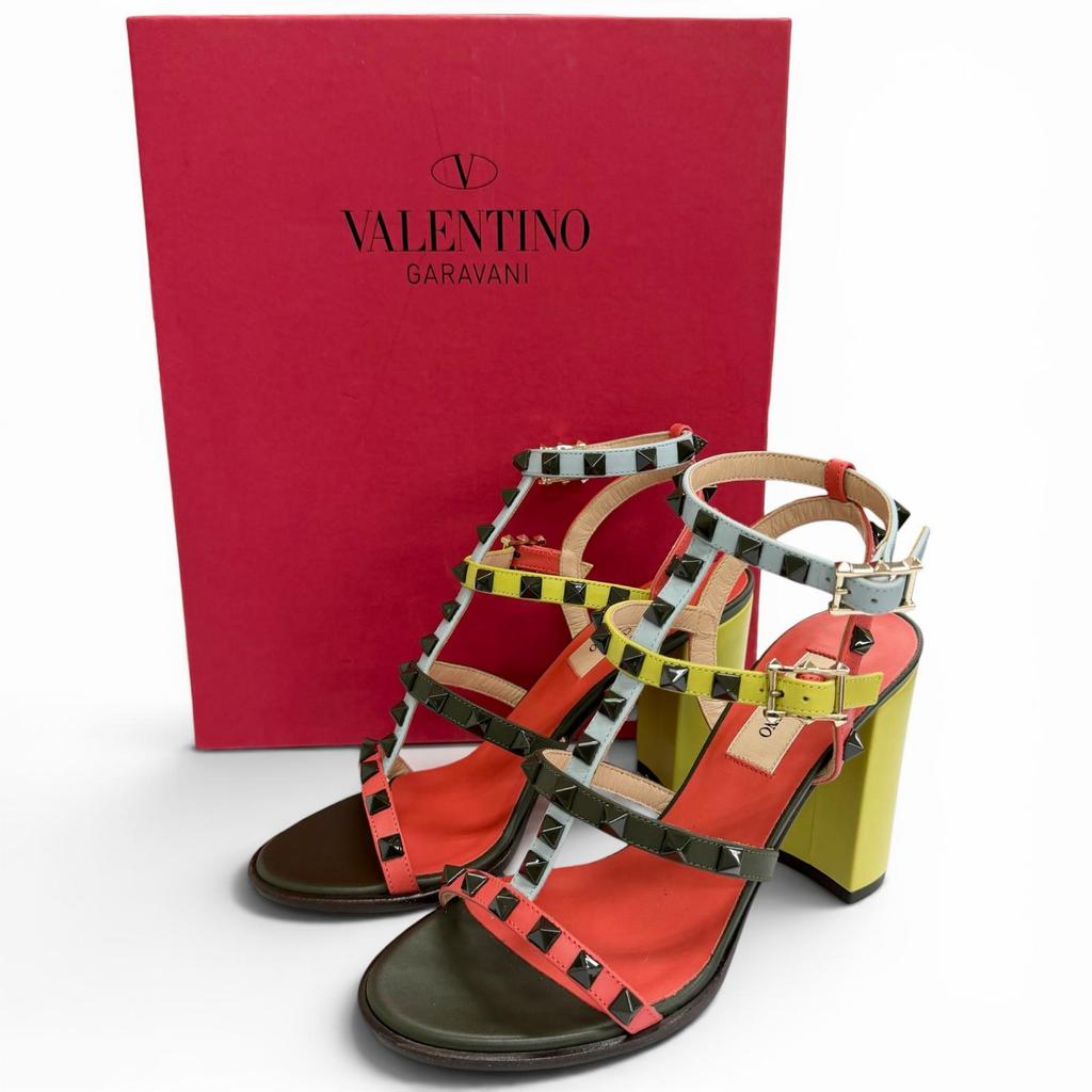 Pristine Valentino Garavani Sandals Rockstud Ankle Sandals 36 KW2S0838 Used