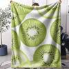 Kiwi Fruit Pattern Throw Soft Flannel AC Blanket Lightweight Summer Nap Throw Cozy  Blanket for Sofa Bed Travel Home