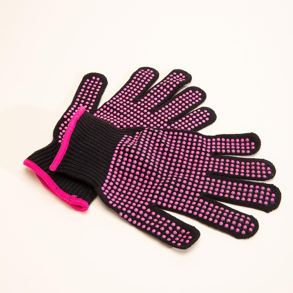 Heat Resistant Gloves Hair Styling Mitts with Silicone Bumps Thermal Hair Styling Gloves Multifunction Hair Styling Supplies