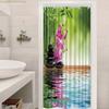 Jit1pc Stone Flower Pattern Print Shower Curtain for Home Bathroom Decoration, Easy Installation, with 12 Hooks Polyester Fabr