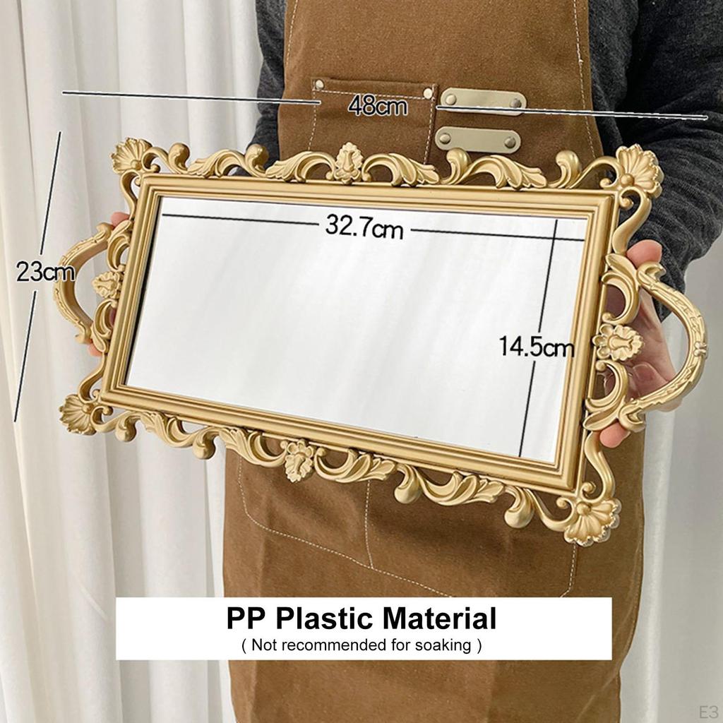 Decorative Mirror Tray Serving Platter Bread Vanity Tray, Platters for kitchen