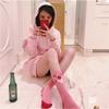 Trendy Roze Stoute Luipaard Avatar Cartoon Sokken Street Sports College Stijl Puur Katoen Halflange Sokken