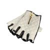 CHOPPERS Half Finger White Cowhide Leather Motorcycle Gloves, & Black, Large, Gloves, Glb-08
