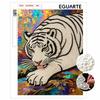 Shiny Pearl Elegant White Tiger DIY Painting Creative Bead Art Craft Household Wall Decoration Nice Present For Art Hobbyists Home Decor Accents