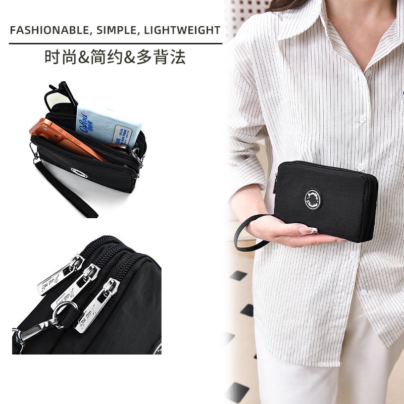 Multi-Zipper Waterproof Wrist Bag, Portable Phone & Card Holder Handbag