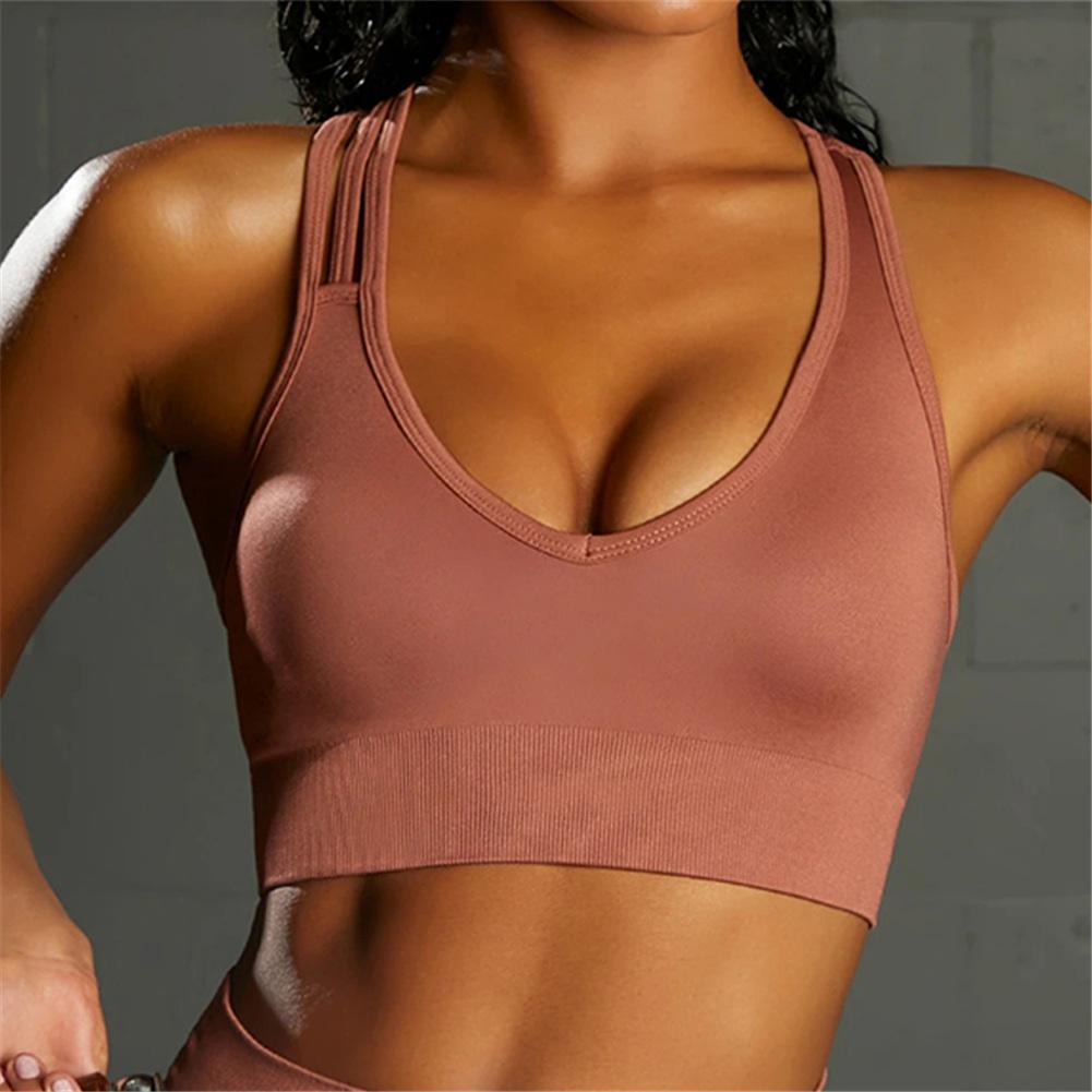 Reggiseno sportivo da yoga da donna, canotta corta