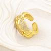 Nidin High Quality Shine Zircon Irregular Geometric Open Rings Adjustable For Female Male Personality Finger Jewelry Party Gifts