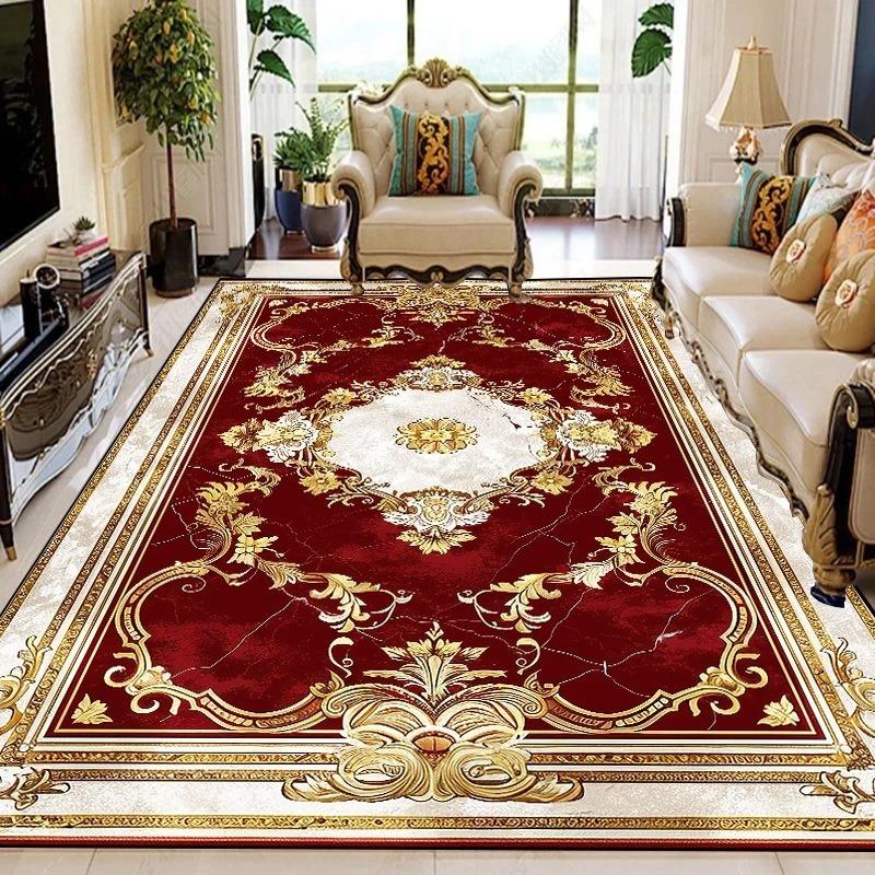 Luxurious Retro Rugs Living Room European Decoration Sofa Area Door Floot Mat Bedroom Cloakroom Soft Non-slip Carpet Home Decor
