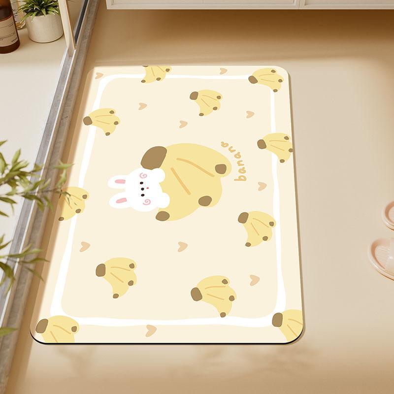 Home Bathroom Floor Mat, Anti Slip Door Mat, Anti Slip Foot Mat, Bathroom Door Quick Drying Absorbent Pad