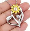 Sunflower Heart-Shaped Zircon Necklace - Women's Spring 2026 Light Luxury Jewelry