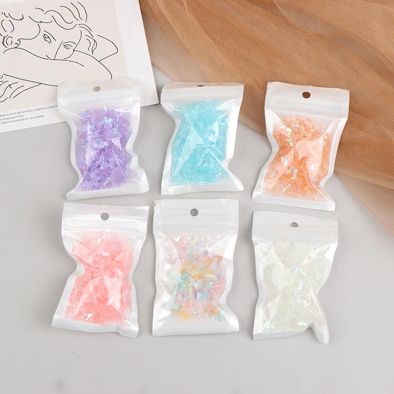 20 szt. Aurora Brokatowe Kolorowe Motyle Ozdoby do Paznokci DIY Żywica Naklejki Manicure