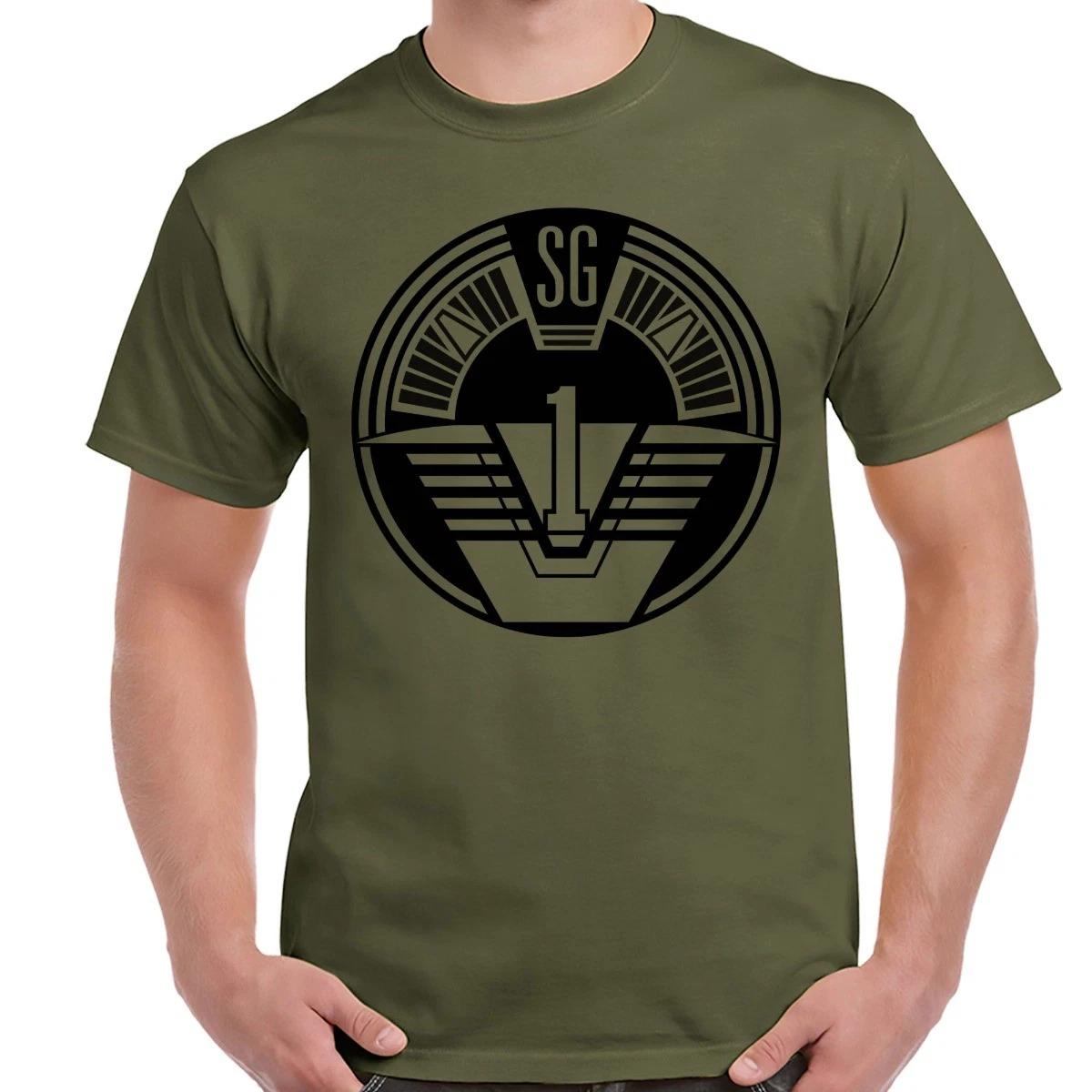 Stargate SG-1 Logo Military Green Adult Shirt XXXL