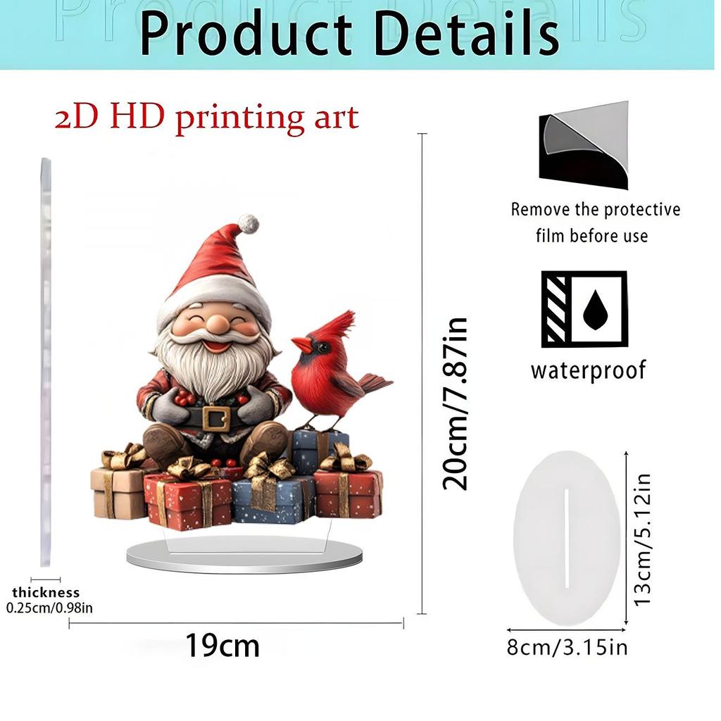 Christmas Apple 2D Acrylic Stand: Festive Desktop Decoration Gift