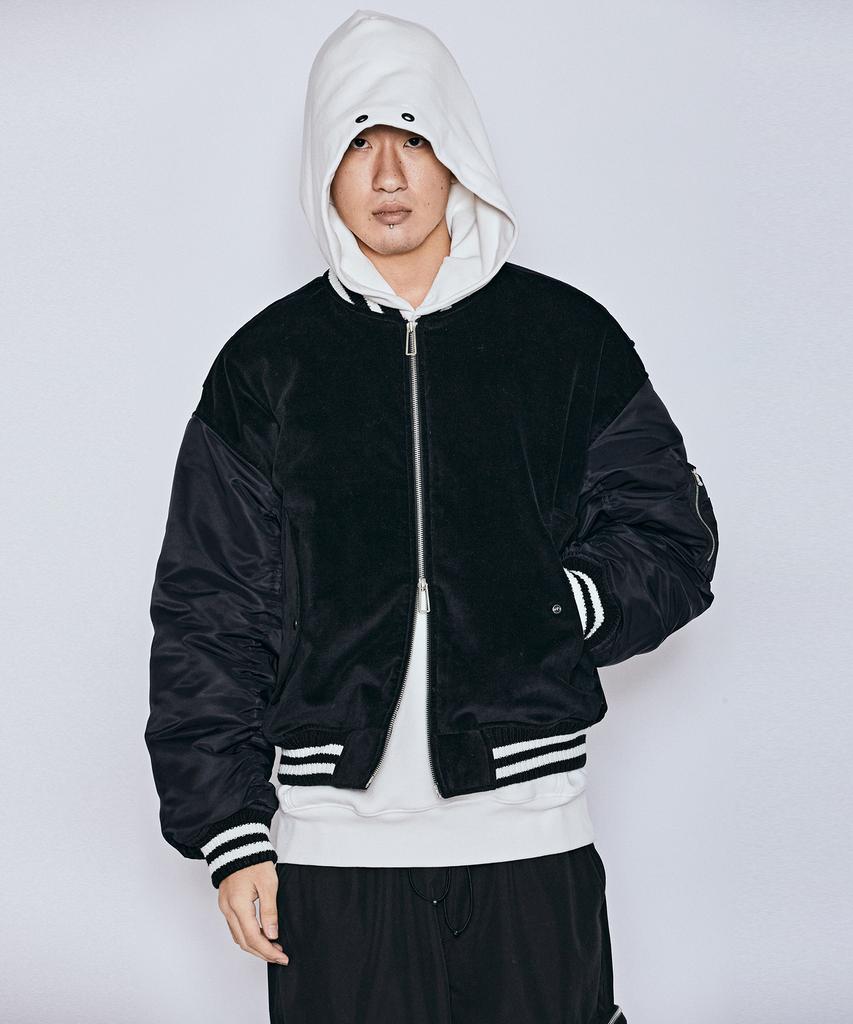 Millimillion Mudstone Velvet Ma-1 Jacket J08- Black