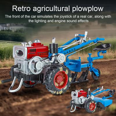 Mini Retro Landwirtschaftliches Traktormodell mit Licht, Ton, beweglichen Gelenken, handkurbelbetriebenem Bauernhof