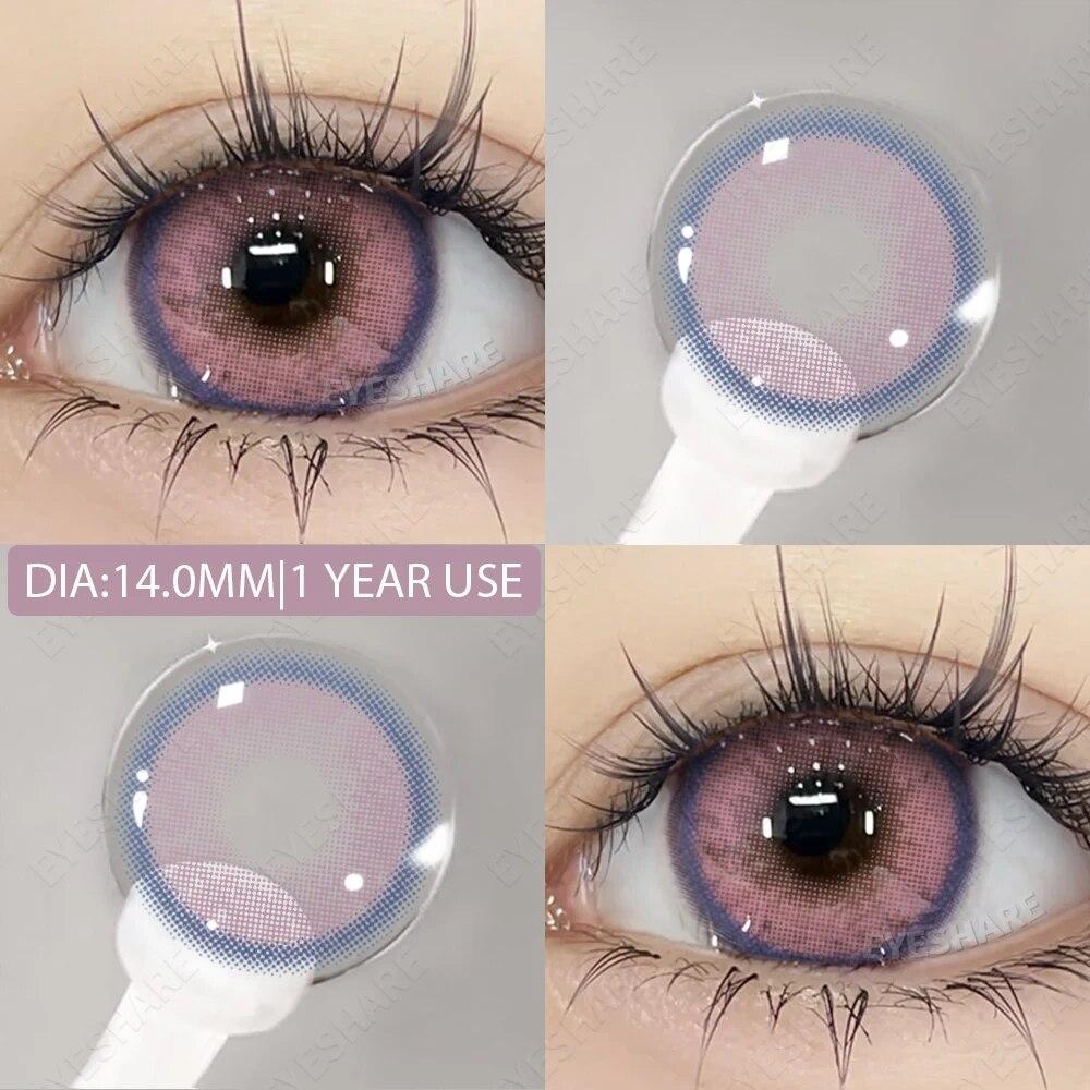 AMARA 1 Paar violette Linsen für Augen, farbige Kontaktlinsen, Anime-farbige Linse, violette Pupillen für Frauen, Y2K-Linsen für natürliche Augen