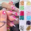 12 Grids 3D Colored Heart Shape Nail Art Charms Transparent Love Heart Resin Stones Jewelry Pearl Decor Manicure