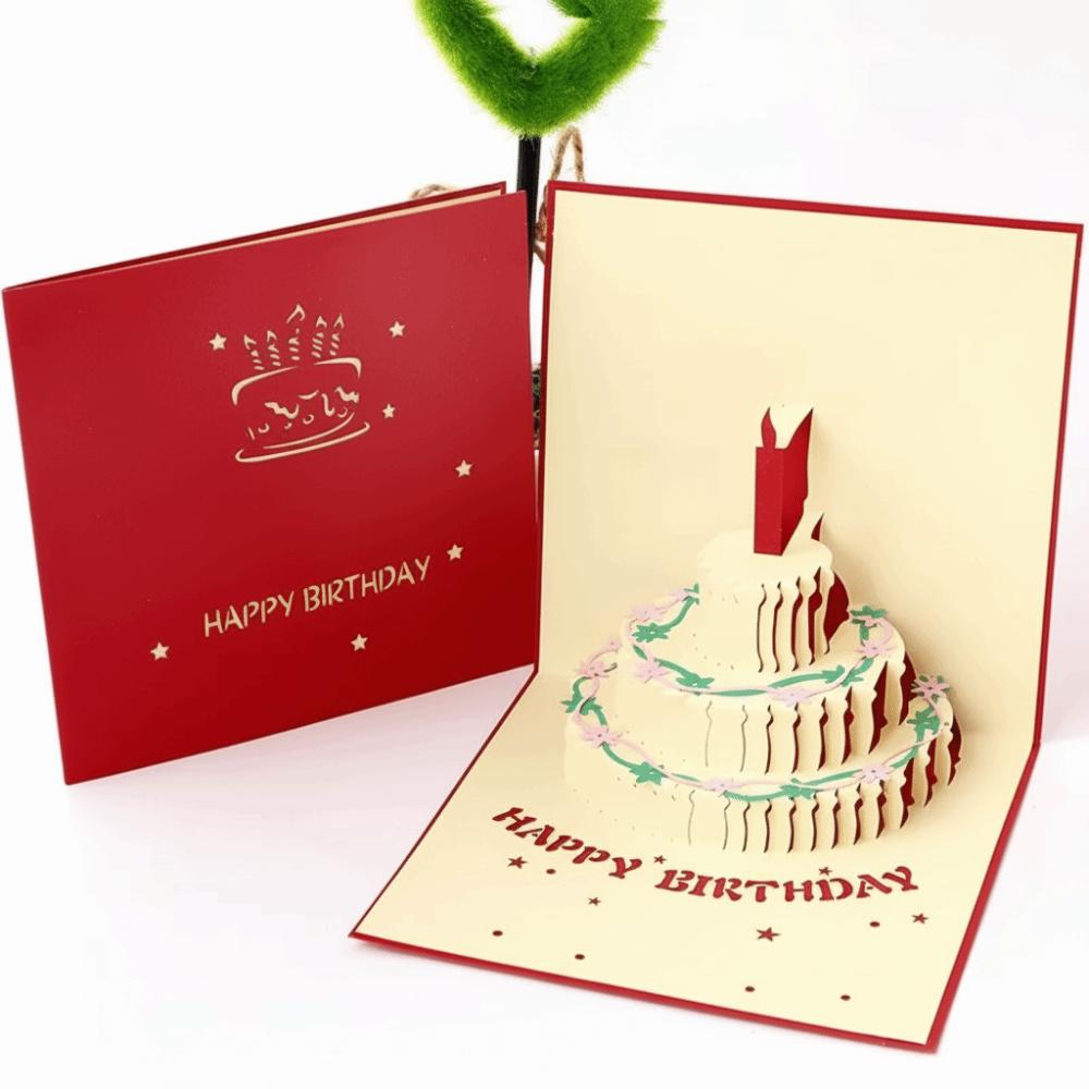 Creative Pop Up Musical Birthday Card Hollow Happy Birthday Greeting Card Paper Light Music Card Birthday Party