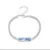 Chic Beaded Blue Bracelet For Couples Copper Material With Plated Finish