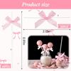 Faccito Pink 50 Sets 6" Bow Cake Pop Sticks DIY Coquette Themed Dessert Decorations for Candy, Lollipop, Cupcake Toppers, Party Decor for Baby