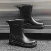 Women's Mid-Calf Rain Boots Winter Rubber Rain Boots Cotton-Padded Warm-Keeping Waterproof Women's Non-Slip Wear-resistant Shoes