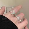Gradual Change Fishtail Zircon Open Ring Girls Fashion Simple Design Sense Index Finger Ring Niche Exquisite Versatile Ring