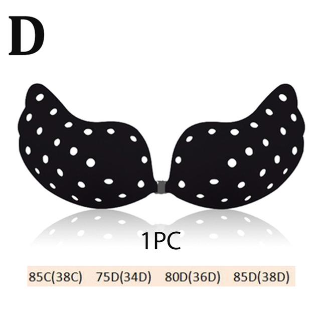 

Жіночий бюстгальтер з передньою пряжкою FINETOO Силіконові пелюстки для грудей Липкі бюстгальтери Наклейки Багаторазові підйомні накладки на соски Невидимі клейкі бюстгальтери без бретелей D чорний