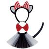Cats Costume Accessories With Headband, Tail, Skirt, Gloves, Knee High Socks for Cosplay Party Carnivals
