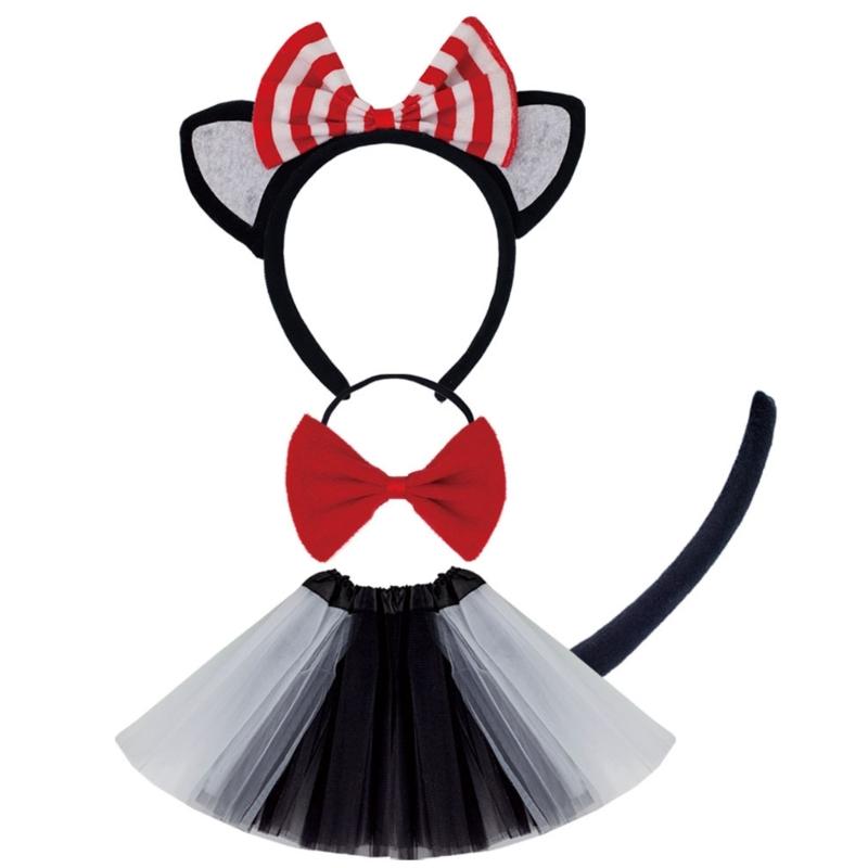 Cats Costume Accessories With Headband, Tail, Skirt, Gloves, Knee High Socks for Cosplay Party Carnivals