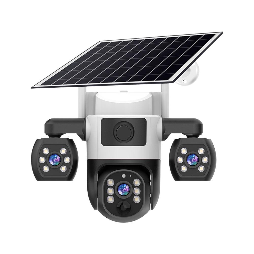 V380 Solar-Powered 4G WiFi Outdoor Camera with Three-Screen Display