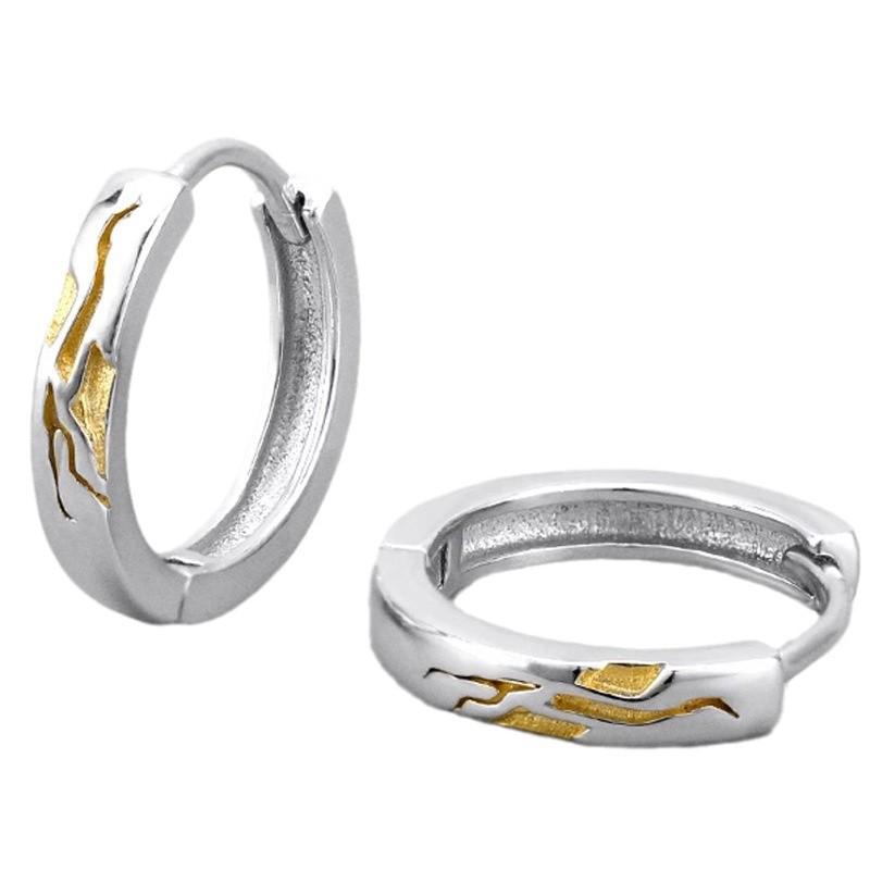 Gold-Plated Men's Stud Earrings - Trendy, Handsome, Light Luxury Ear Cuffs