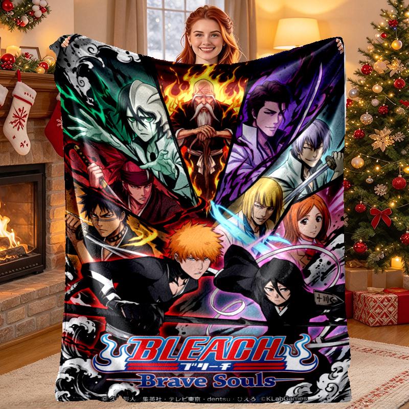 Bleach Pattern Blanket for Home Decoration, Bed, Sofa, Car Travel, Camping, Suitable for All Seasons, Birthday Christmas Gift