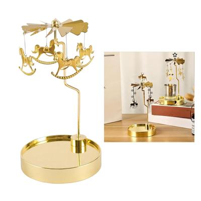 Moon Cat Horse Fairy Rotating Candlestick Tealight Candle Holder Tray Romantic Wedding Party Decoration Candle Holder