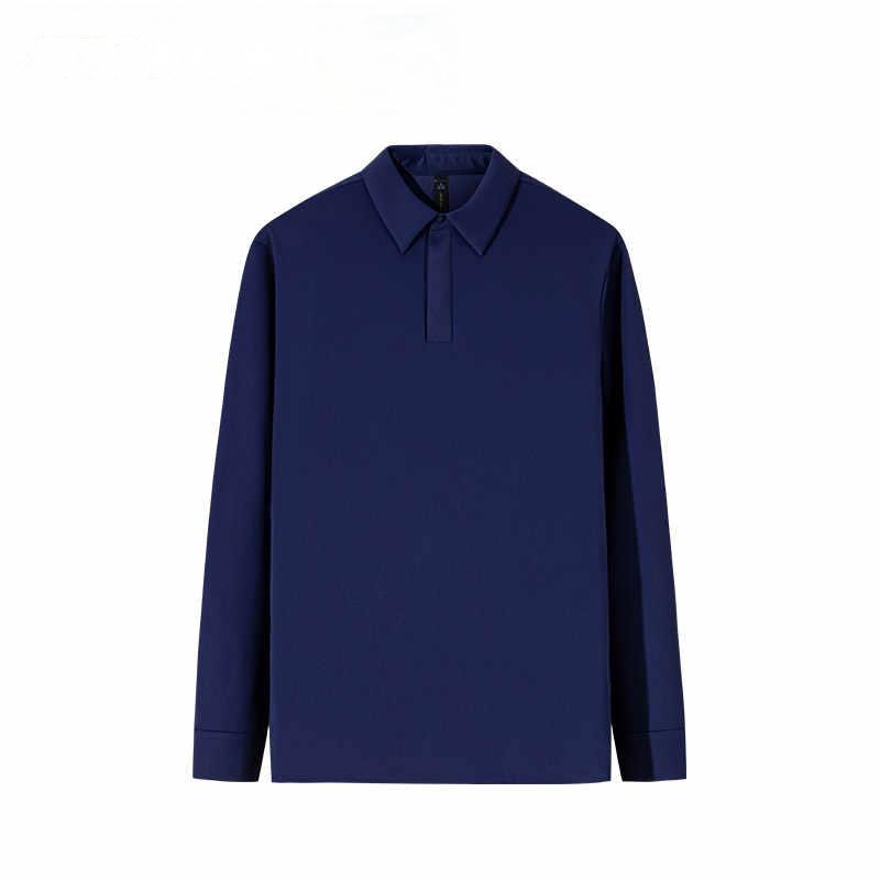 

Anta Champion All-Weather Series Solid Color Comfortable Breathable Versatile Casual Fleece Warm Sports Long Sleeve Polo Shirt Men tops 152510409-2 L