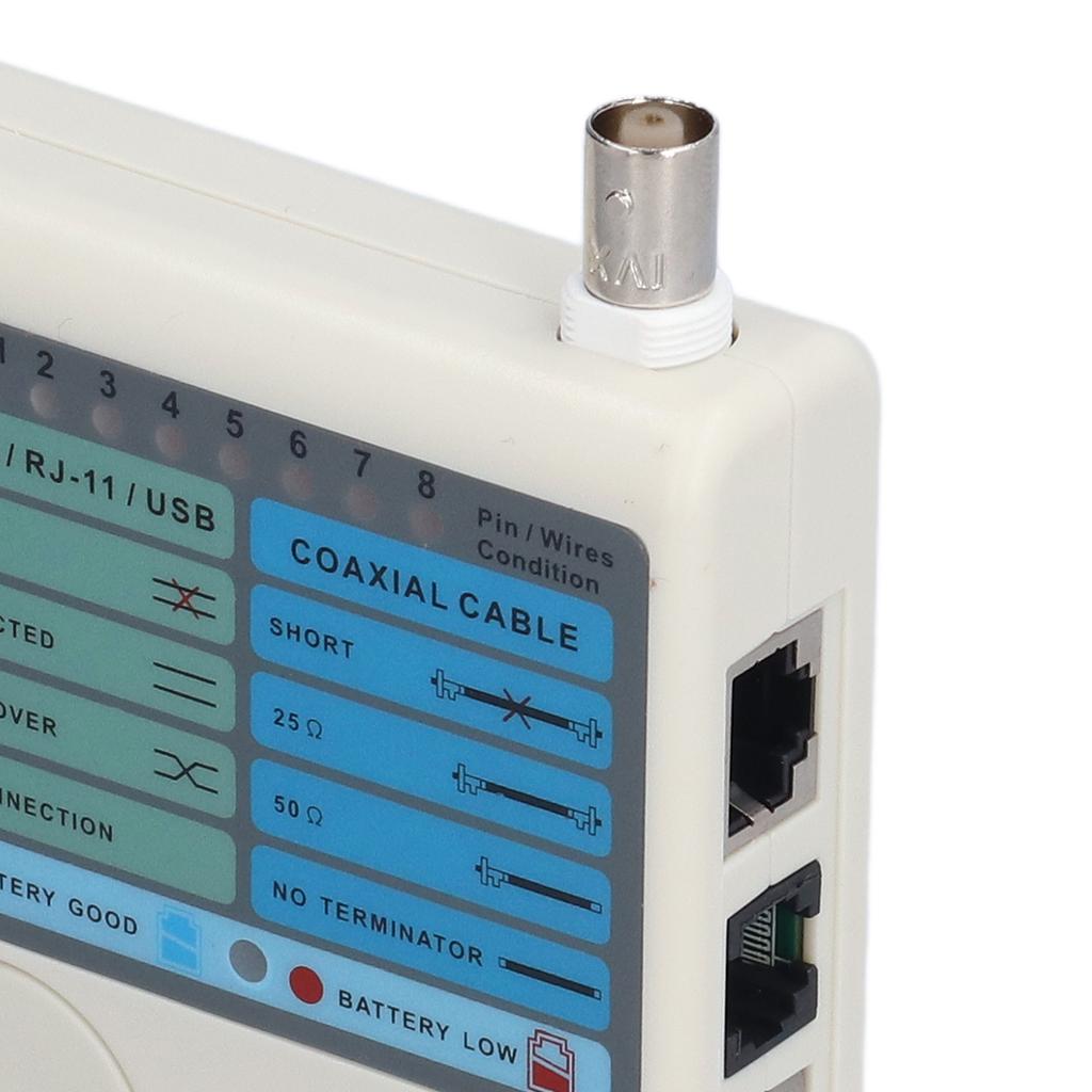 Netzwerkkabeltester 4 in 1 Multifunktionaler Koaxialkabeltester für RJ45 BNC RJ11 USB