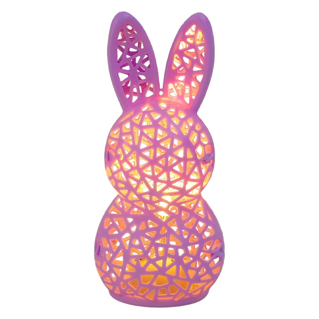 Easter Lighted Hollow Out Bunny Figurine 3D Printed LED Hollow Out Bunny Lamp Spring Indoor Home Decor Easter Decor Gifts Ideal