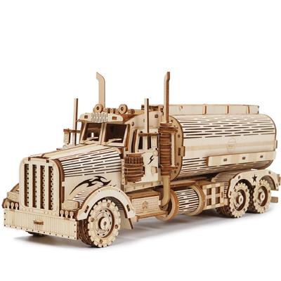 [med358] 3D Wooden Puzzle Craft Kit Educational Toy Craft Model Wood Puzzle DIY Adult Boys Girls Gift Birthday Present (Tanker Large)