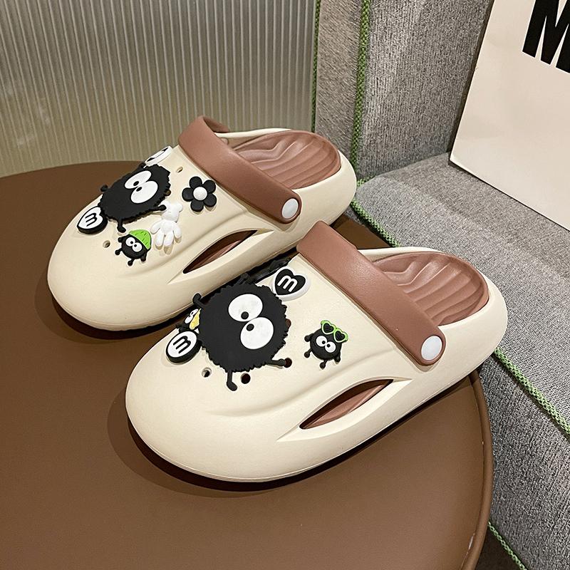 

Туфли с отверстиями Женские тапочки Летние Мультяшные Тренд Домашние Сандалии для пар Обувь Женские Тапочки Баотоу Студенческие Сандалии на платформе 40-41 хаки