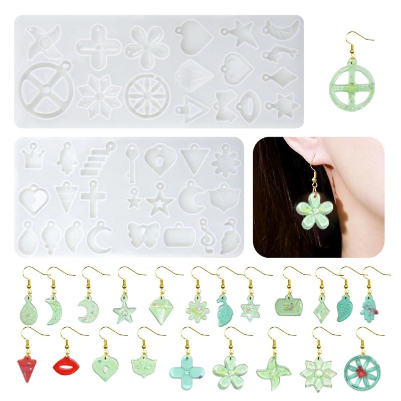 Multi Shape Earring Pendant Silicone Molds Resin Crafting Molds Epoxy Molds Silicone Texture for Jewelry Enthusiasts