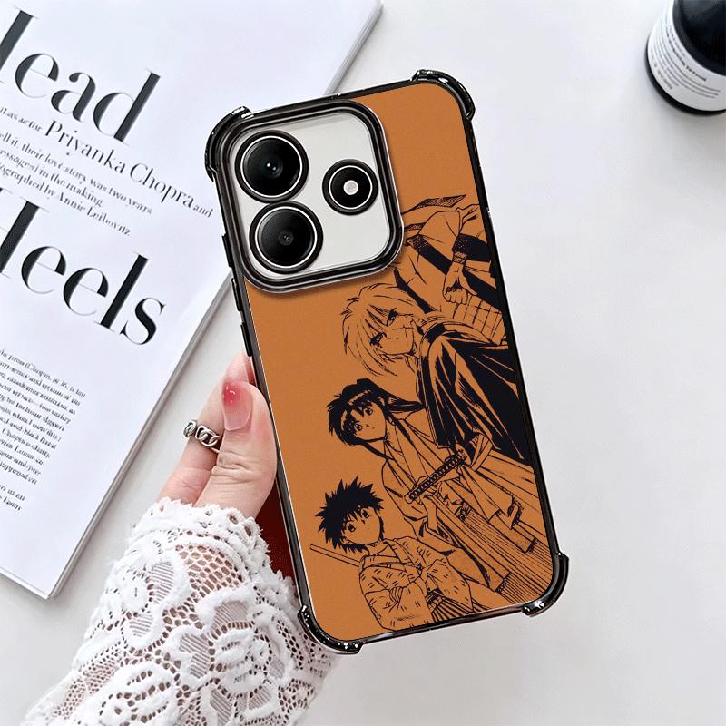 Rurouni Kenshin Anime Soft Phone Case For Xiaomi Redmi Note 14 15 Pro Plus 13 12 11S 11T 5G 10 9S 9 Plating Anti-Fall Fundas