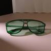 Cool Big Frame Sun Glasses Women Men Square Sunglasses Female Colorful Green Colors Mirror Designer Brand Fashion