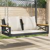 VidaXL Swing with Cushions Black 109x62x40 Cm Braided Resin, Swing, Hanging Chair, Swing Seat, 368155