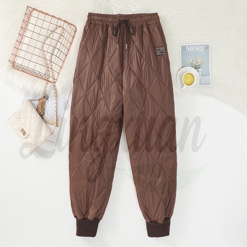 

Women s Diamond Quilted Cotton Harem Pants - Thick, Warm, Casual Wear for Autumn/Winter 2026 Large