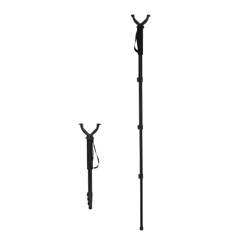 Portable Aluminum Shooting Rest Monopod With V Yoke Bracket Hunting V Shaped Rack Hunting Shooting Stick With Shoulder Strap