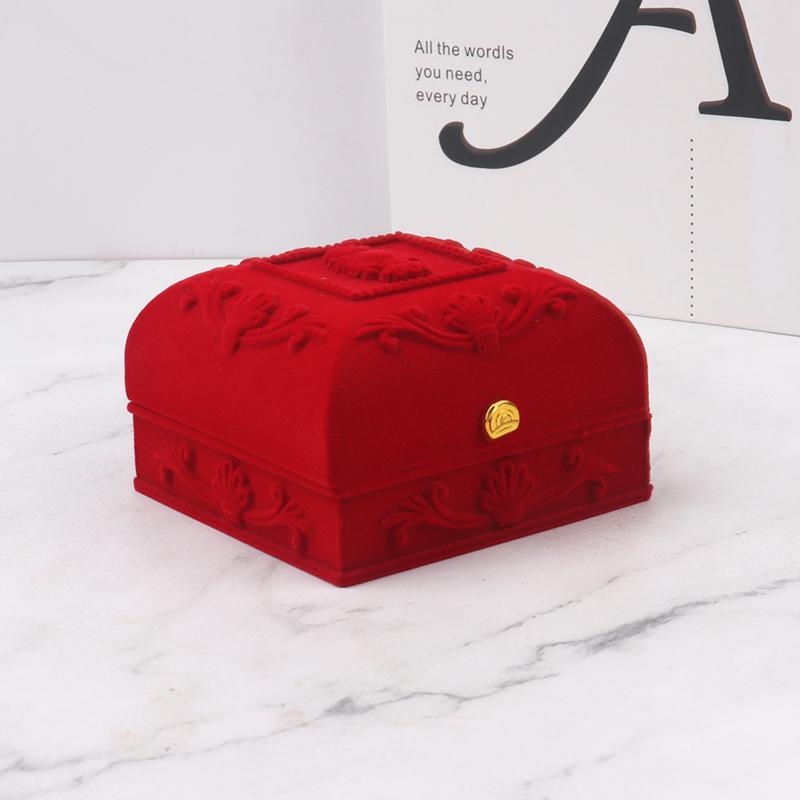 

Качественный футляр для хранения свадебных украшений Изумительный красный бархатный органайзер для хранения колец, серег, ожерелий, подвесок, браслетов, подарочная коробка красный