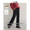 INMAN Women's Winter Elastic Waist Wide-Leg Straight Pants