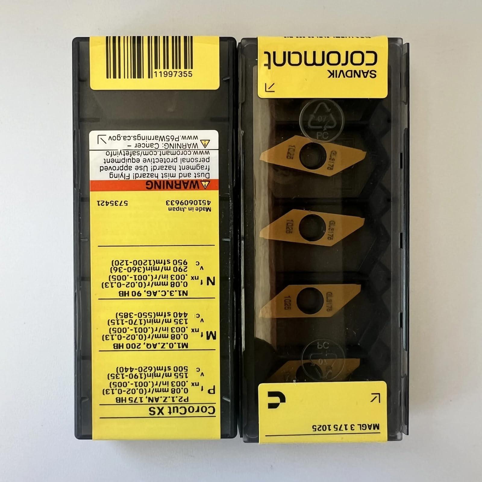 

Original Sandvik / MAGL3175 1025 CNC lathe carbide blade tool 10 Pcs